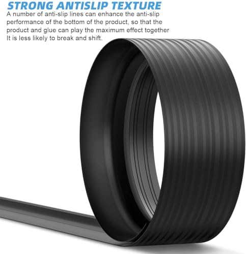 Jin&Bao Universal Garage Door Threshold Seal Strip 16FT Kit, Bottom Waterproof Rubber Weather Stripping Replacement（Black, 1 Adhesive）