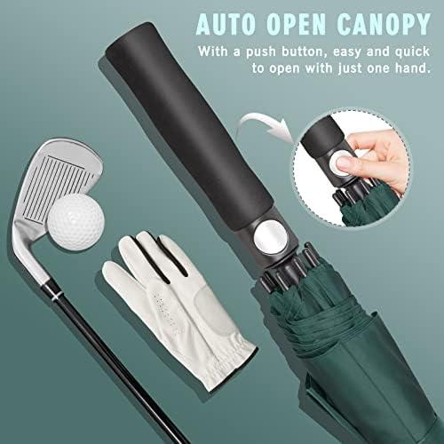 ZOMAKE Automatic Open Extra Large Golf Umbrella 51/54/62/68 Inch, Double Canopy Vented Windproof Oversize Stick Umbrellas for Rain