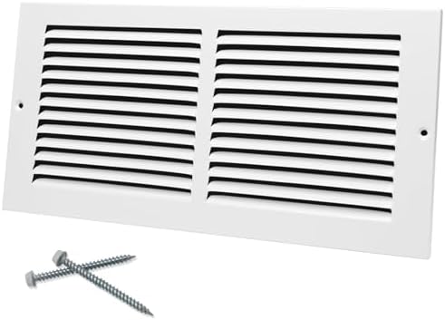 14"W x 6"H [Duct Opening Size] Steel Return Air Grille, Air Return Vent Cover for Ceiling and Sidewall - HVAC Air Vent Covers - [Outer Dimensions: 15.75"W x 7.75"H]