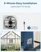 KEN BROWN 18 Inch Shutter Exhaust Fan, 2450CFM High Speed Wall Mounted Vent Fan with 1.65m Power Cord, Ideal for Garage, Attic, Greenhouse, Shed, Shop