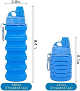 Collapsible Water Bottles Travel water bottle Sports Portable Sport Water Bottle Reusable Water Bottles comes with mountaineering Buckle 500ml silicone Water-proof camping water bottle