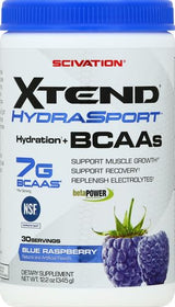XTEND Sport BCAA Powder Blue Raspberry Ice - Electrolyte Powder for Recovery & Hydration with Amino Acids - 30 Servings