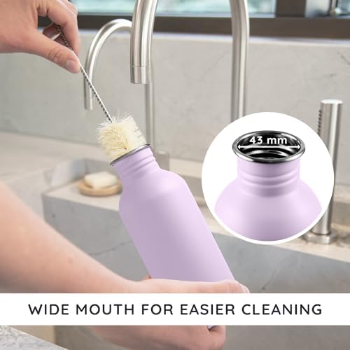 Bambaw 32 oz Stainless Steel Water Bottle, Lavender Water Bottle 32oz, Non Insulated Metal Water Bottle, Big Water Bottle with Handle, Large Water Bottle Stainless Steel – Lavender Haze