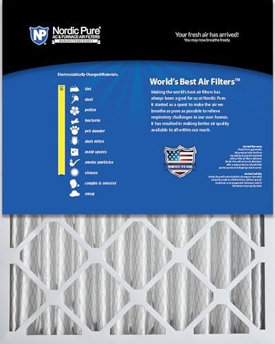 Nordic Pure 20x25x4 (19_1/2 x 24_1/2 x 3_5/8) Pleated MERV 10 Air Filters 2 Pack