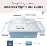 Enhanced Portable Sink: Patented Design, Electronic Faucet, 2-Gallon Capacity, Easy Setup, Instant Indoor & Outdoor Use - Ideal for Washing Dishes, Camping Hygiene, Gardening, Pottery & More