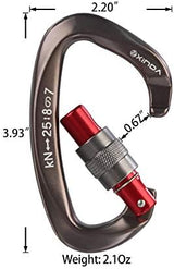 Screwgate Locking Carabiner Clip - Professional Rock Climbing Carabiner Screw Lock,Heavy Duty Carabiners for Climbing,Mountaineer,Hammock,Camping,Outdoor Equipment