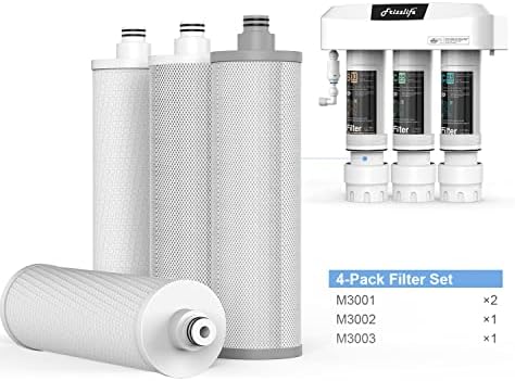 Frizzlife M3005 Replacement Filter Cartridge Set (4 Pack) for SK99,SP99,SK99 New and SP99 New Under Sink Water Filter System