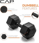 CAP Barbell Coated Hex Dumbbell Weight | Multiple Options
