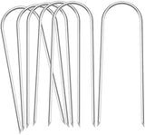 Heavy Duty Trampoline Stakes Anchors High Wind Stakes U- Shaped Sharp Ends Ground Anchor Galvanized Steel 11.8inch Safety Stakes for Soccer, Tents and Garden Decorations
