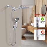 Shower Head,10”Rain Shower Head with Handheld Spray Combo and Adjustable Extension Arm/3-Way Flow Regulator/Shower System,High Pressure Rain Fall Hose,Chrome