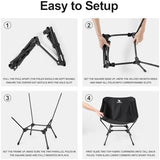 CAMEL CROWN Folding Camping Chair, Lightweight Portable Compact Lawn Chair with Side Pocket for Outdoor Travel Beach Picnic Hiking Backpacking Black