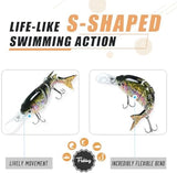 TRUSCEND Swimmax for Freshwater and Saltwater, Lifelike Fishing Lures for Bass Trout Crappie Walleye Pike Bluegill Salmon, Swimbait for Bass Fishing, Amazing Fishing Gear Gifts for Family Fishing