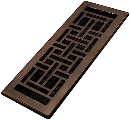 Decor Grates AJH412-RB Oriental Floor Register, 4x12 Inches, Rubbed Bronze Finish