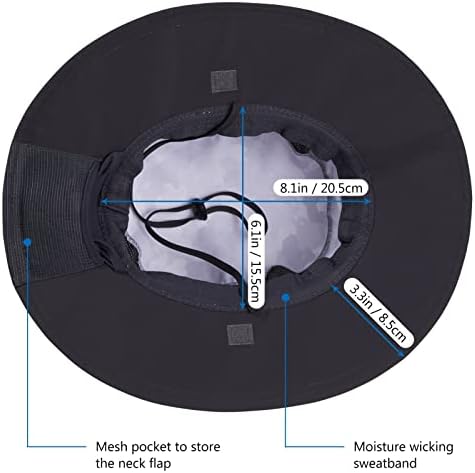 BASSDASH UPF 50+ Sun Fishing Hat Water Resistant with Detachable Neck Flap