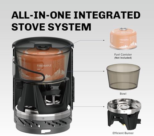 Fire-Maple "Fixed Star 1" Personal Cooking System | Pot/Jet Burner Stove System with Electric Ignition | Ideal for Hiking, Camping, Backpacking, Fishing, Hunting Trips and Emergency Use