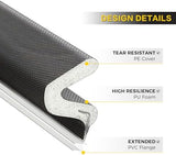 Weather Stripping Door Seal Strip - Soundproof Q-Shaped Foam for Exterior Door Frame, Large Gap Seal, Noise Cancelling, Easy to Install (Black, 60FT)