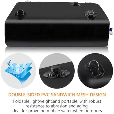 Water Tank, Water Storage Bladder, Portable Water Tank, Water Bladder Tank, Large Water Storage, Water Storage Containers for Camping, Garden, Emergency Water Storage Black