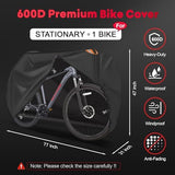 Bike Cover for 1 Bike - Outdoor Bike Cover for Stationary 1 Bike Waterproof & Heavy Duty, 600D Bicycle Cover for Single eBike, Mountain Bike, Road Bike, Hybrid Bike, Beach Cruiser Bike Storage