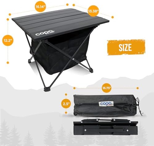 Portable Beach Table Aluminum Ultralight Adjustable Folding Camping Table with Storage Bag, Beach Tables for Sand Foldable, Camping Tables That Fold Up Lightweight…
