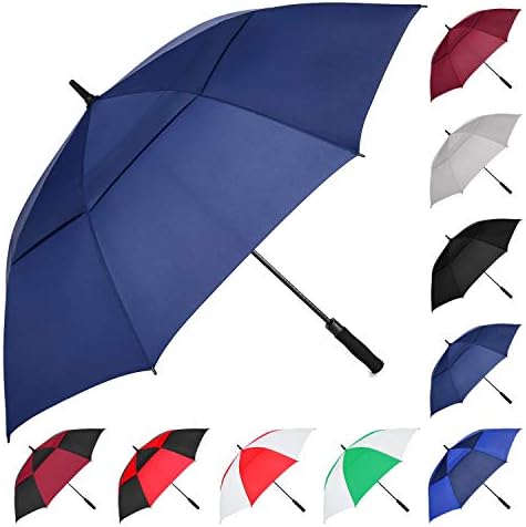 MRTLLOA 54/62/68/72 Inch Automatic Open Golf Umbrella, Extra Large Oversize Double Canopy Vented Windproof Waterproof Stick Umbrellas for Rain
