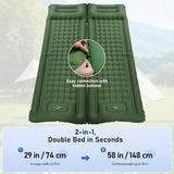 Camping Mattress Extra Thick 5in, Sleeping Pad for Camping with Pillow, Single Backpacking Mat Built-in Pump, Self Inflating Sleeping Pad, Sleep Mat Holds 440 lbs, 40D Nylon, Repair Kit