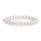 Savlano 8MM Cultured Freshwater Baroque Pearl Stretch Bracelet 7 Inches. Available In a Range of Beautiful Colors, For Women Comes with Gift Box
