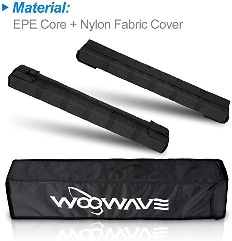 WOOWAVE Premium Kayak Roof Rack Pads Universal Car Soft Roof Rack Kayak Carrier for Canoe/Surfboard/Paddleboard/SUP/Snowboard with Tie Down Straps, Tie Down Rope, Quick Loop Strap and Storage Bag