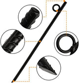 ZOOFOX 12 Pack 17 Inch Black Ground Anchor, Heavy Duty Steel Rebar Stakes with Loop, Reusable Tent Stakes for Outdoor Camping