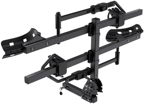 TANX Bike Racks for Ebikes,Fat Tire Bike Rack for Tow Hitch 2-Bike 200 lbs Capacity,Hitch Bike Rack for Heavy E Bike, Wobble Free Smart Tilting Platform Style Bike Rack for Standard, 2 inch Receiver