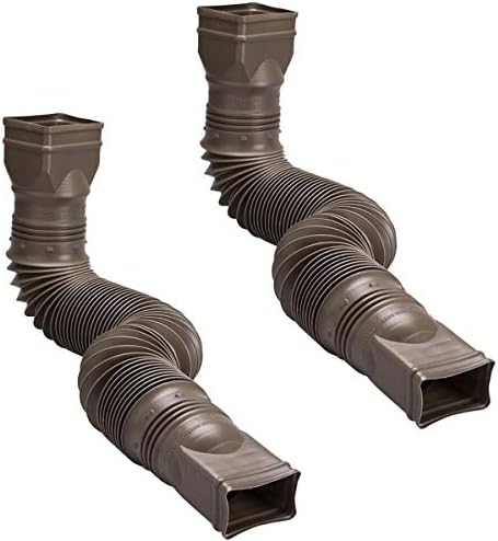 WholesalePlumbing Supply 2-Pack Brown Flexible Downspout Extension Gutter Connector Rainwater Drainage,FD-85019-2PK