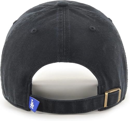 47 Brand MLB Black White Primary Logo Clean Up Adjustable Baseball Cap Hat, Adult One Size Fits All