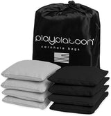 Play Platoon Cornhole Bags Weather Resistant- Set of 8 Regulation Bean Bags for Tossing- Official Professional Size & Weight Corn Hole Bags Two Color All Weather Cornhole Beans Bag Set with Tote Bag