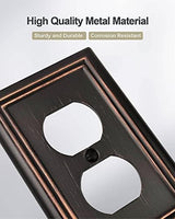 6-Pack Duplex Wall Plates, Aged Bronze Outlet Covers, Metal Electrical Outlet Cover Plates, 3.15''*4.88'', Midsize