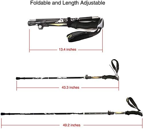 Aluminum Collapsible Ultralight Travel Trekking Hiking Pole for Men and Women