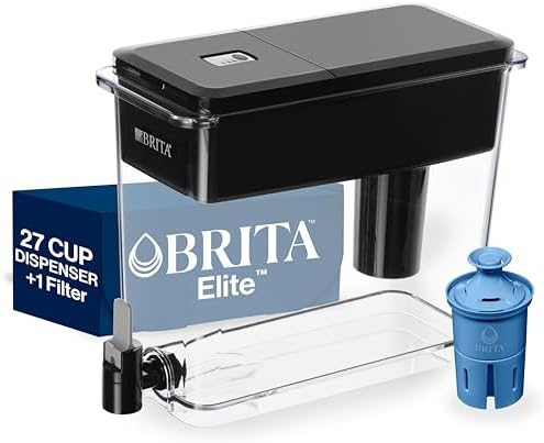 Brita Water Dispenser, UltraMax Elite Filter, Removes 99% of Lead, Includes 1 Filter, 27-Cup Capacity, Black