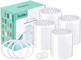 4 Pc Luxau 20 Stage (Also Fit 15, 18 Stage) Shower Filter Replacement Cartridge, Shower Head Filter Refill, for Hard Water Chlorine Heavy Metal, Skin Hair, Fit Any Similar Design Shower Water Filter