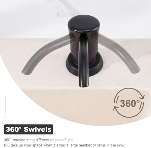 GAGALIFE Soap Dispenser for Kitchen Sink, ABS in Counter Soap Dispenser(Oil Rubbed Bronze), with 17 Ounce Large Pet Soap Bottle, Refill from The Top, Venetian Bronze