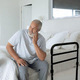 Vaunn Medical New Adjustable Bed Assist Rail Handle (Passed ASTM F3186–17 Safety Standard) and Hand Guard Grab Bar, Bedside Safety and Stability (Tool-Free Assembly) (Black)