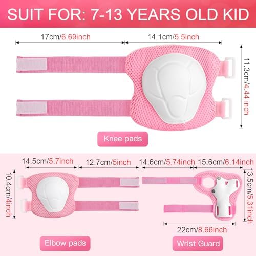 Kids Protective Gear Set Knee Pads for Kids 3-14 Years Toddler Knee and Elbow Pads with Wrist Guards 3 in 1 for Skating Cycling Bike Rollerblading Scooter