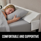GORILLA GRIP Patent Pending Bed Wedge Pillow Headboard Gap Filler, Comfortable and Supportive High Density Foam Angled Pillows, Stay in Place Gripping Dots, Wedges Between Mattress, Twin/XL Size White