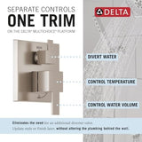 Delta Faucet Modern Raincan 2-Setting Shower Square System Including Rain Shower Head and Handheld Spray Brushed Nickel, Rainfall Shower System Brushed Nickel, Spotshield Stainless 342701-SP