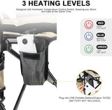 REALEAD Heated Camping Chairs - Fully Padded - Heavy Duty Folding Chairs for Outside, Supports 400 lbs, Portable Outdoor Camp Chairs for Sport Events, Concert, Beach