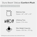 Intex: Dura-Beam Deluxe Comfort-Plush Air Mattress - 22" Queen Blue - Built-in Electric Pump, Durable Fiber-Tech, Carry Bag Included, 600lb Capacity
