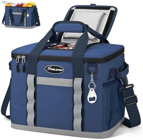 Maelstrom Soft Cooler Bag,Collapsible Soft Sided Cooler,24/30/60/75 Cans Beach Cooler,Ice Chest,Large Leakproof Camping Cooler,Portable Travel Cooler for Grocery Shopping,Camping,Road Trips