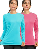isnowood Women's Sun Protection Long Sleeve Shirts, UPF 50+ UV Rash Guard Swim Shirt, Workout Hiking Running Athletic Tops