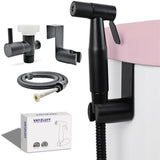 Handheld Toilet Bidet Sprayer for Toilet-Adjustable Water Pressure Control with Bidet Hose for Feminine Wash, Stainless Steel Brushed Nickel Cloth Diaper for Baby Wash (Matte Black, 1)