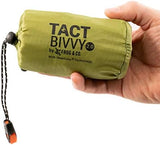 Survival Frog Tact Bivvy 2.0 Emergency Sleeping Bag w/Stuff Sack, Carabiner, Survival Whistle, ParaTinder - Compact, Lightweight, Waterproof, Reusable, Thermal Bivy Sack Cover, Shelter Kit
