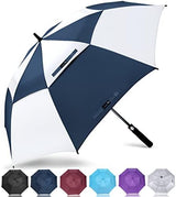 ZOMAKE Automatic Open Extra Large Golf Umbrella 51/54/62/68 Inch, Double Canopy Vented Windproof Oversize Stick Umbrellas for Rain