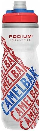 CamelBak Podium Chill Insulated Bike Water Bottle - Easy Squeeze Bottle - Fits Most Bike Cages - 21oz, Race Edition - Red