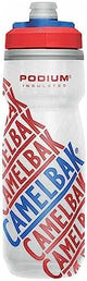 CamelBak Podium Chill Insulated Bike Water Bottle - Easy Squeeze Bottle - Fits Most Bike Cages - 21oz, Race Edition - Red